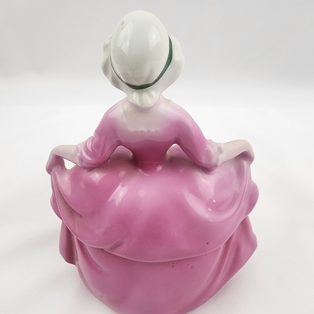 Vintage Bavaria German Half Doll Dresser Powder Jar Madame Pompadour - Picture 3 of 9